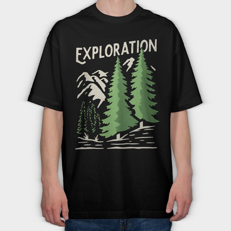 Exploration Evergreen, Tricou Oversize Barbati (Unisex)