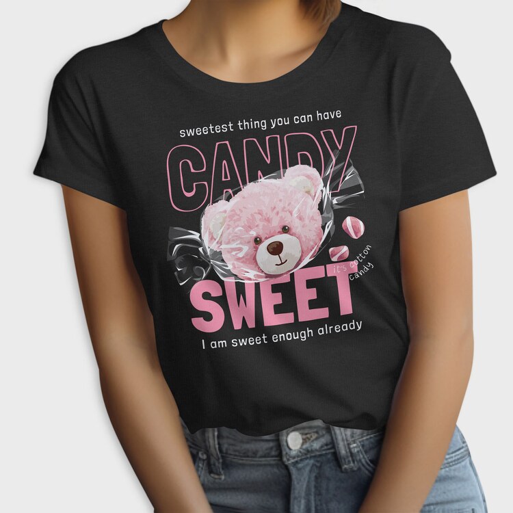 Candy Sweet Pink Teddy Bear, Tricou Femei