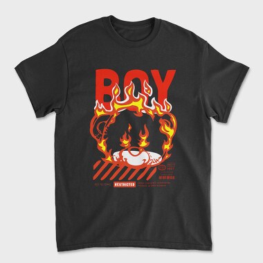 Boy Teddy in Flames, Tricou Barbati (Unisex)