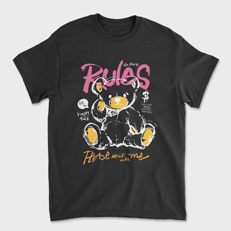 No More Rules Teddy, Tricou Barbati (Unisex)