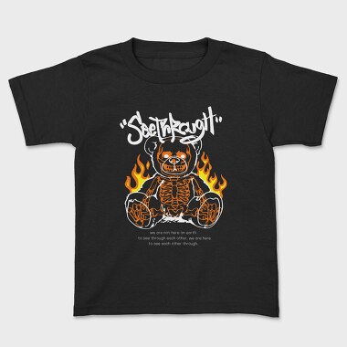 Skeleton Teddy Bear in Flames, Tricou Copii