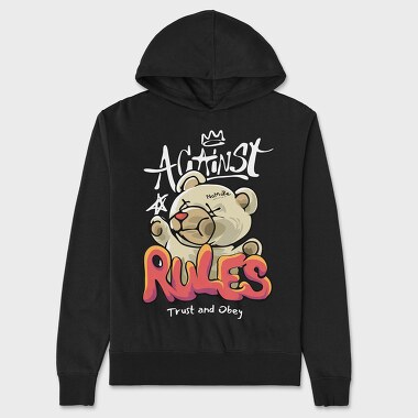 Against Rules Teddy, Hanorac Oversize Barbati (Unisex)