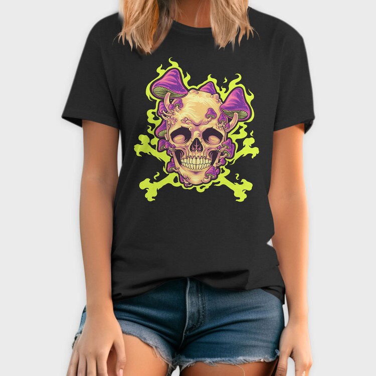 Psychedelic Skull Fungi, Tricou Barbati (Unisex)