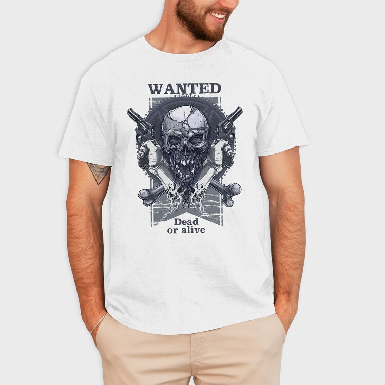 Wanted Dead Or Alive, Tricou Barbati (Unisex)