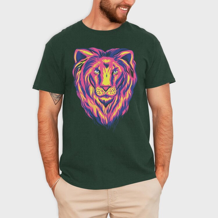 Colorful Lion, Tricou Barbati (Unisex)