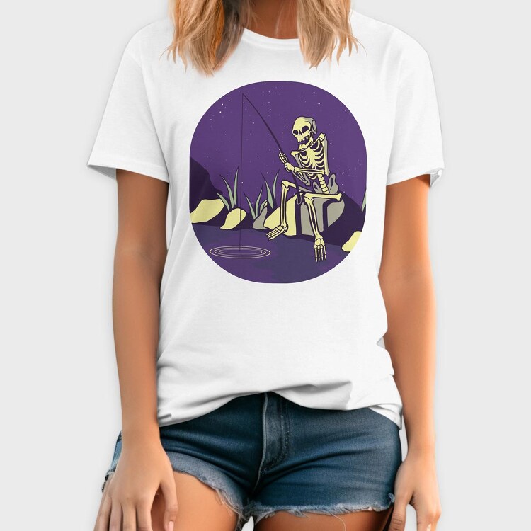 Fishing Skull, Tricou Barbati (Unisex)