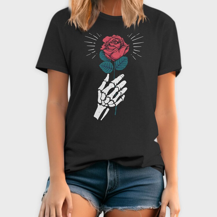Skeleton Rose, Tricou Barbati (Unisex)