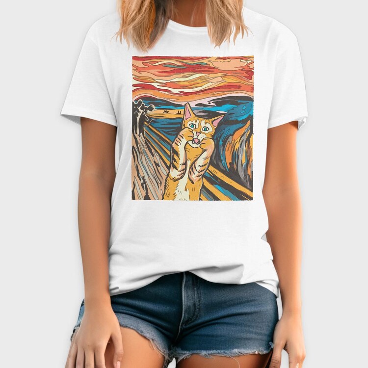 Cat Munch Scream, Tricou Barbati (Unisex)