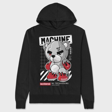 Machine Teddy Bear, Hanorac Oversize Barbati (Unisex)