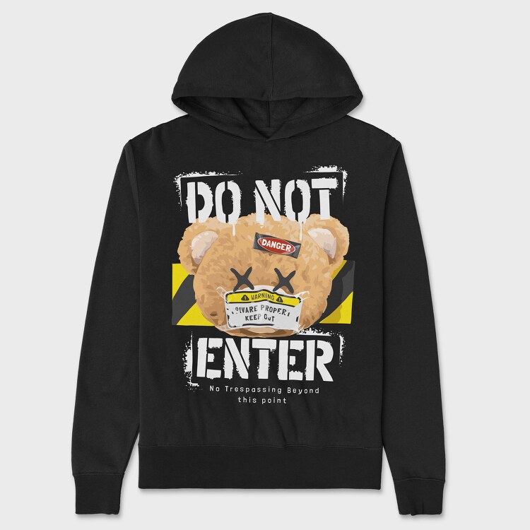 Do Not Enter Teddy, Hanorac Oversize Barbati (Unisex)