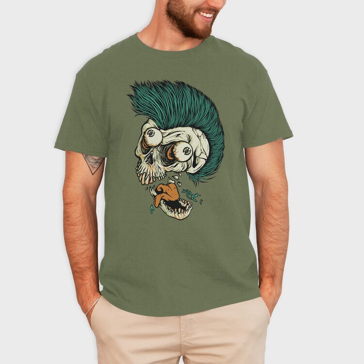 Punk Skull, Tricou Barbati (Unisex)