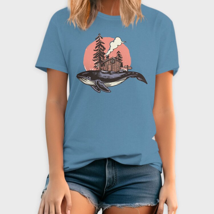 Whale Cabin Smoke, Tricou Barbati (Unisex)