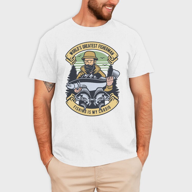 Fishing Cardio Fisherman, Tricou Barbati (Unisex)