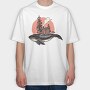 Whale Cabin Smoke, Tricou Oversize Barbati (Unisex)
