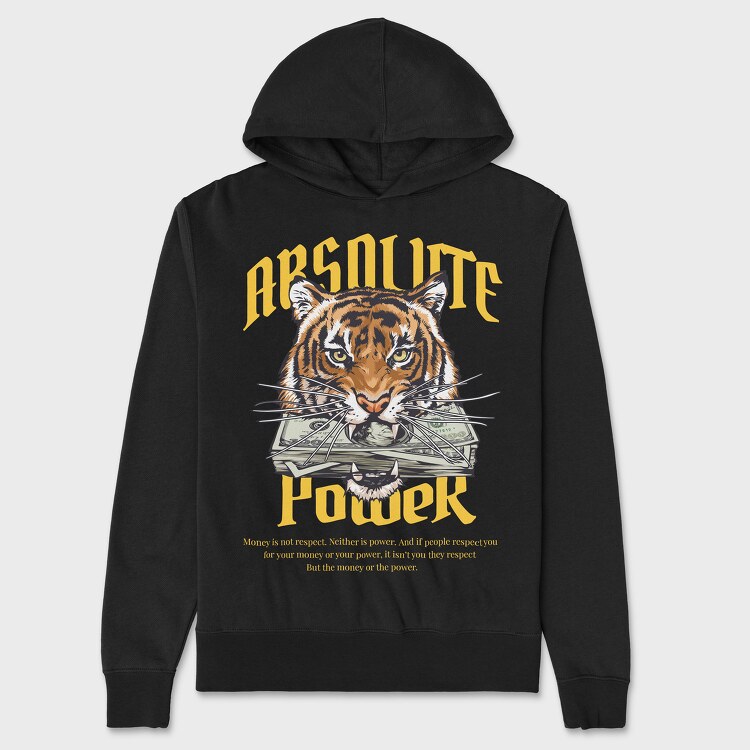 Absolute Power Tiger, Hanorac Oversize Barbati (Unisex)