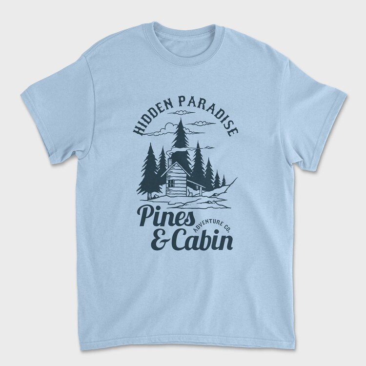 Pines and Cabin, Tricou Barbati (Unisex)