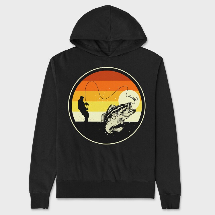 Fishing Sunset, Hanorac Oversize Barbati (Unisex)