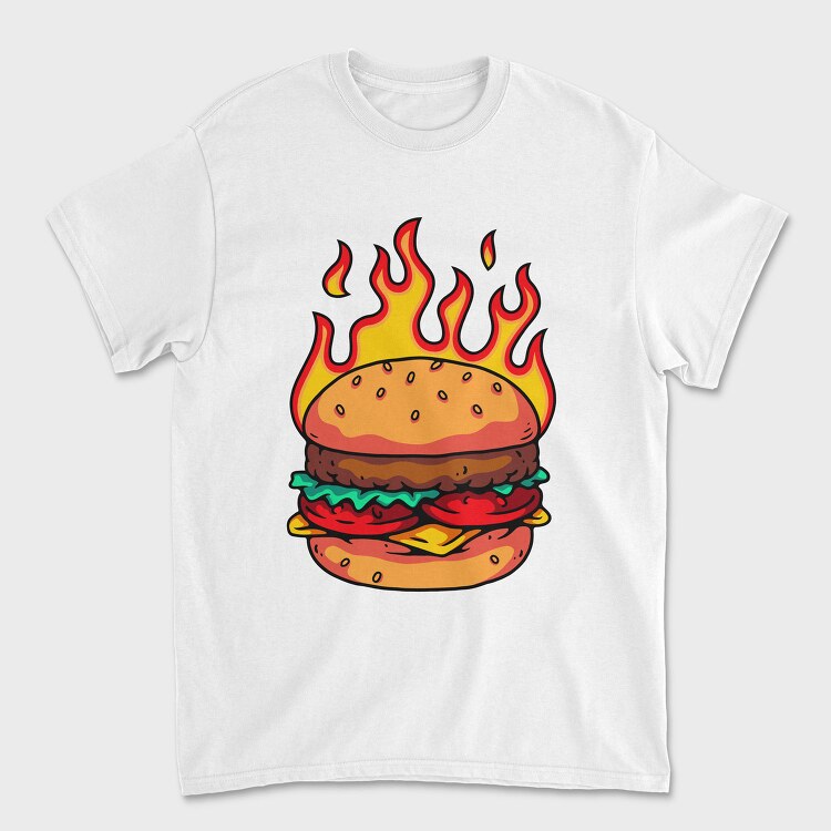 Flaming Burger Feast, Tricou Barbati (Unisex)