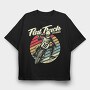 Flat Track Rider, Tricou Oversize Barbati (Unisex)