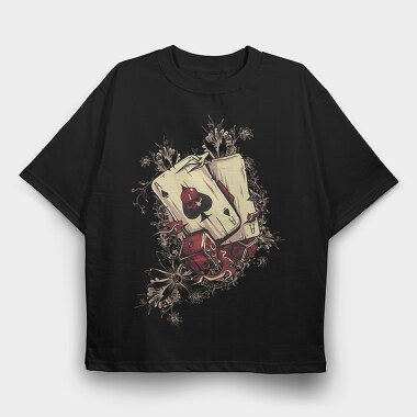 Ace Of Spades Skull, Tricou Oversize Barbati (Unisex)