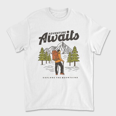 Adventure Awaits Hike, Tricou Barbati (Unisex)