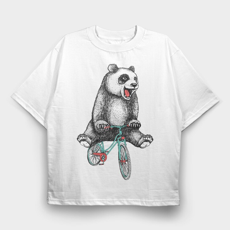 Bear Bike Ride, Tricou Oversize Barbati (Unisex)