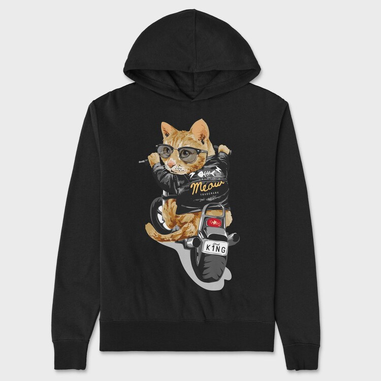 Cat King Meow, Hanorac Oversize Barbati (Unisex)