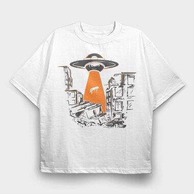 Alien Invasion, Tricou Oversize Barbati (Unisex)
