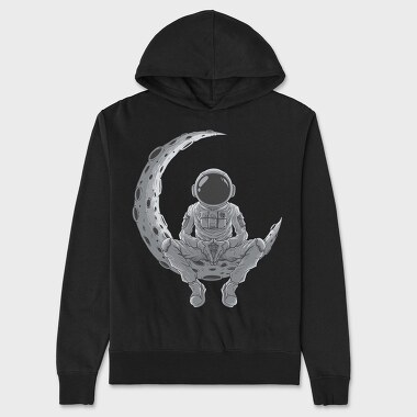 Astronaut Moon Meditation, Hanorac Oversize Barbati (Unisex)