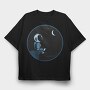 Astronaut Moon Night, Tricou Oversize Barbati (Unisex)