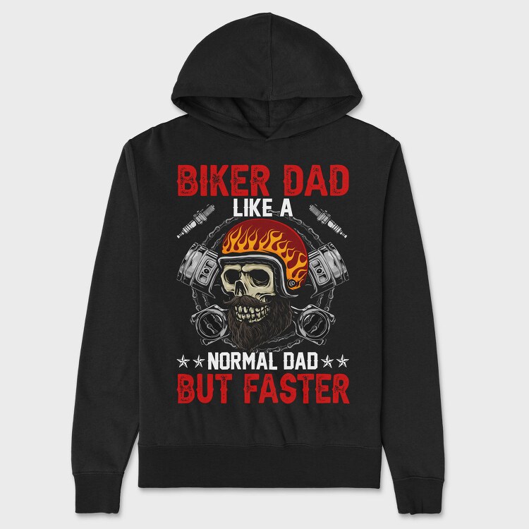 Biker Dad Faster, Hanorac Oversize Barbati (Unisex)