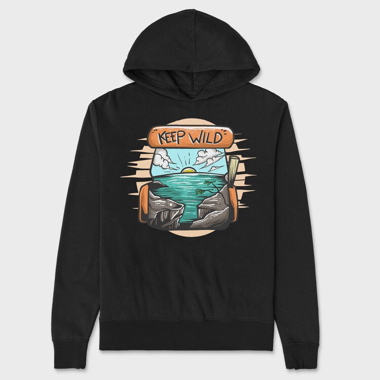Keep Wild Ocean, Hanorac Oversize Barbati (Unisex)