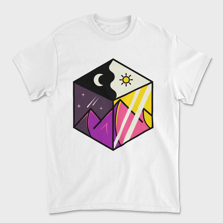 Solar Eclipse Cube, Tricou Barbati (Unisex)