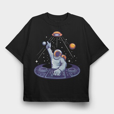Space Dj Alien, Tricou Oversize Barbati (Unisex)
