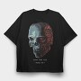 Cyberpunk Skull, Tricou Oversize Barbati (Unisex)