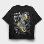Dinospeed Scooter Rider, Tricou Oversize Barbati (Unisex)