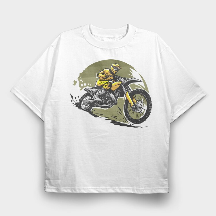 Dirt Bike Rider 1, Tricou Oversize Barbati (Unisex)