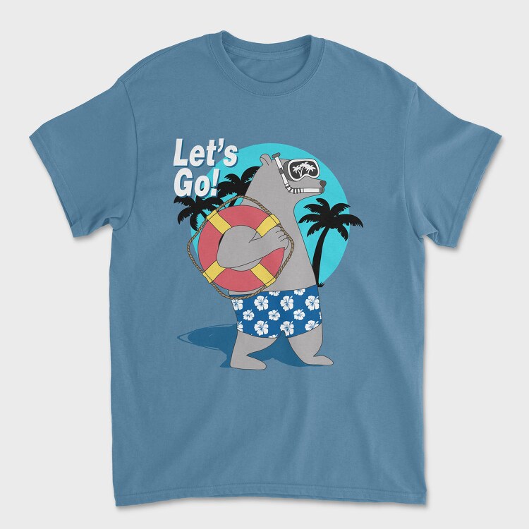 Lets Go Snorkel Bear, Tricou Barbati (Unisex)