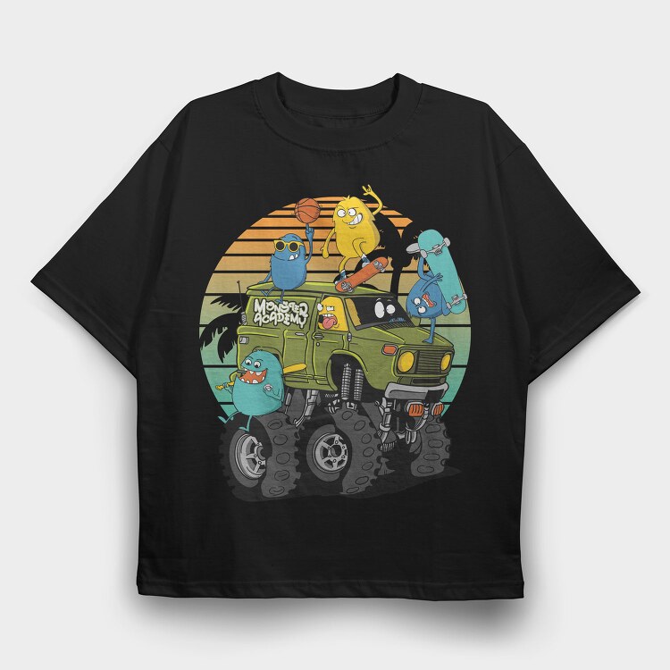 Monster Academy Ride, Tricou Oversize Barbati (Unisex)