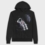 Space Moon Astronaut, Hanorac Oversize Barbati (Unisex)