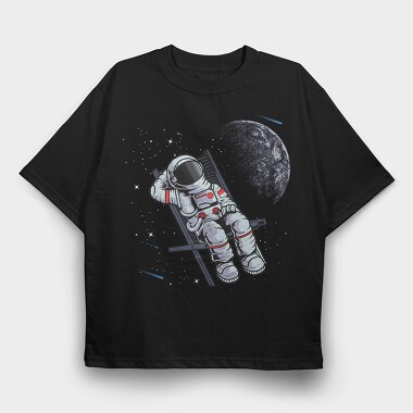 Space Moon Astronaut, Tricou Oversize Barbati (Unisex)