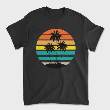 Sunset Palms Beach Vibes, Tricou Barbati (Unisex)