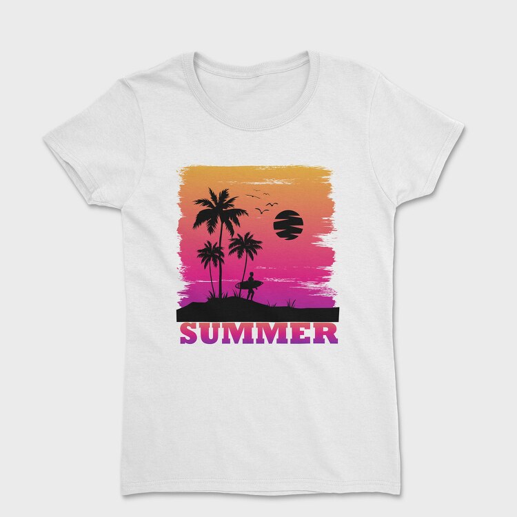 Sunset Surfer Vibes, Tricou Femei