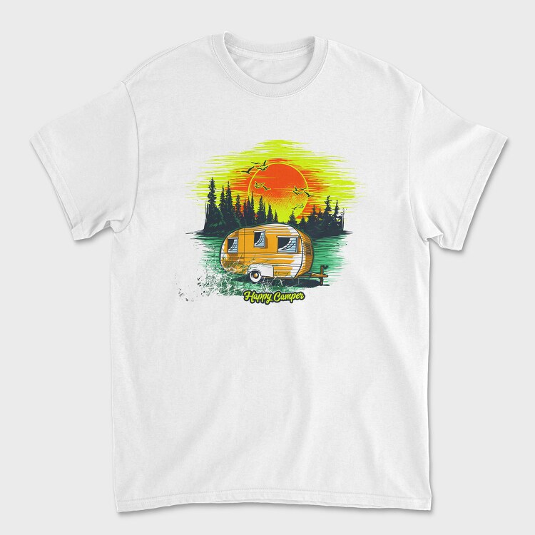 Happy Camper Sunset, Tricou Barbati (Unisex)