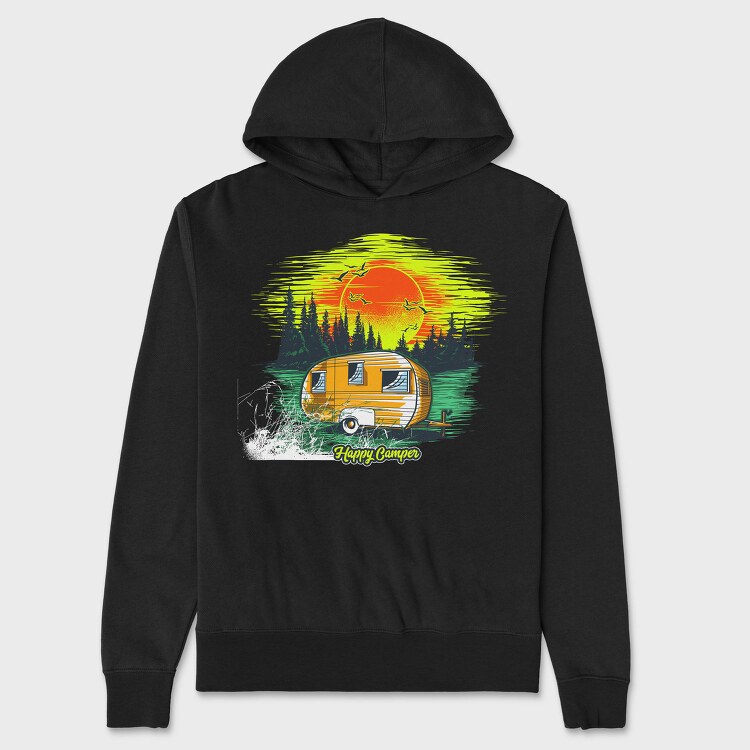 Happy Camper Sunset, Hanorac Oversize Barbati (Unisex)