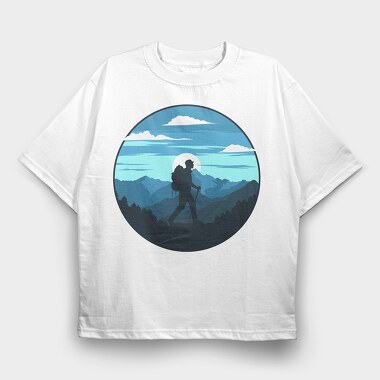 Hiking Horizon, Tricou Oversize Barbati (Unisex)