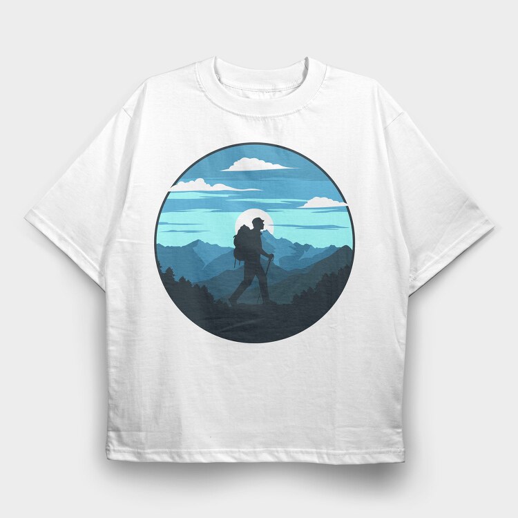 Hiking Horizon, Tricou Oversize Barbati (Unisex)