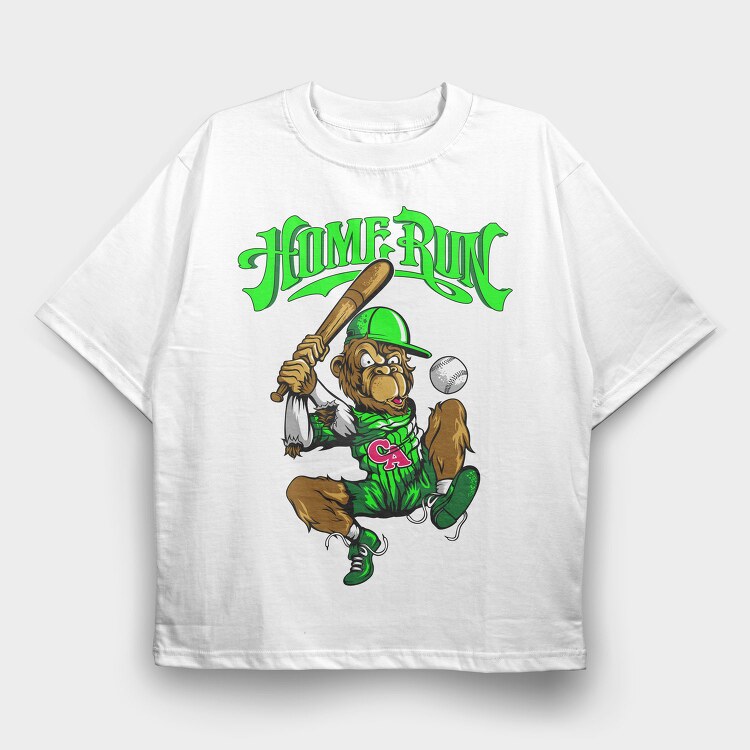 Home Run Bear, Tricou Oversize Barbati (Unisex)