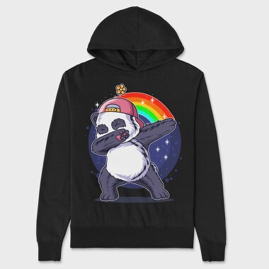 Panda Dabbing Rainbow, Hanorac Oversize Barbati (Unisex)