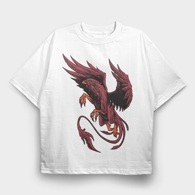 Red Phoenix Roar, Tricou Oversize Barbati (Unisex)